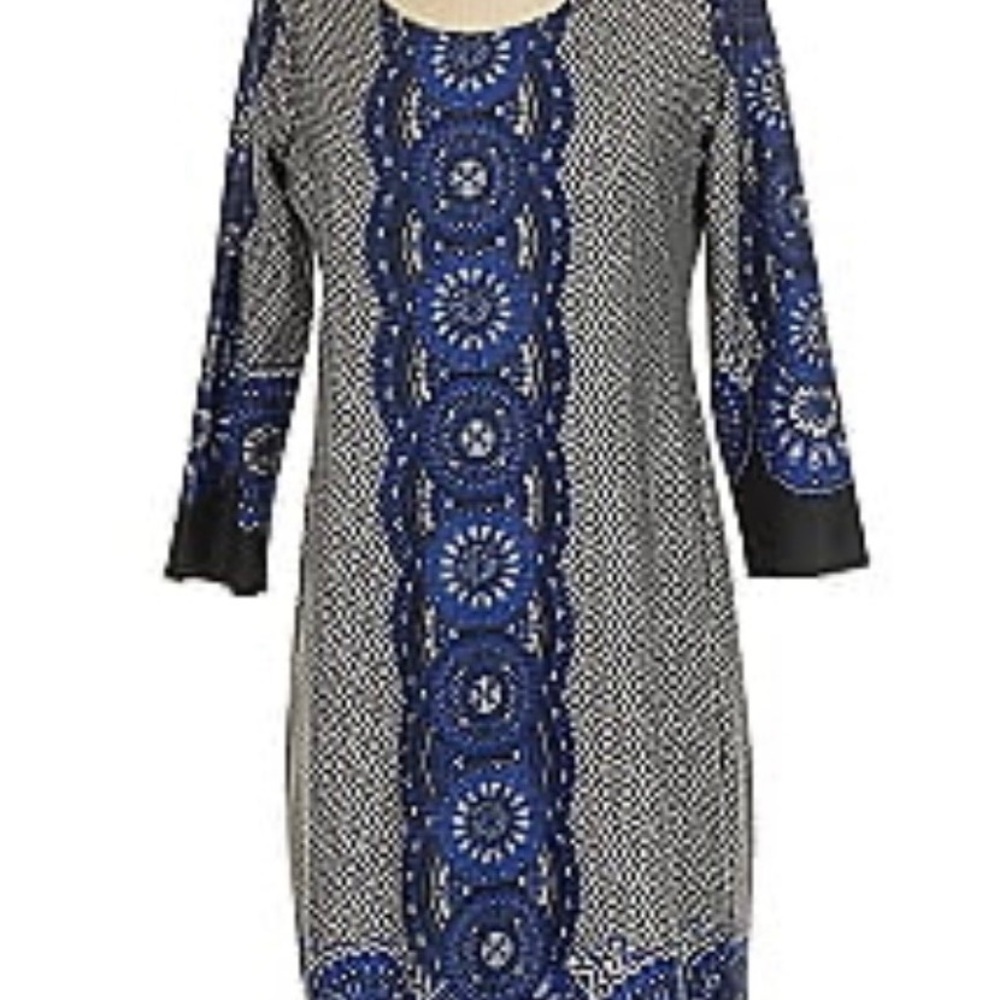 NWT Melissa Paige Blue Black Sheath Dress